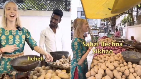 Viral Video: Russian Girl Selling Vegetables In India Has Internets Attention